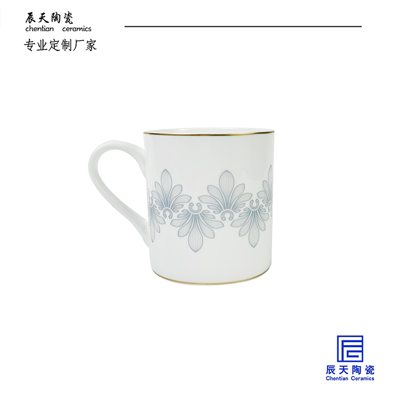 <b>客户定制 极简纹饰镀金陶瓷马克杯</b>